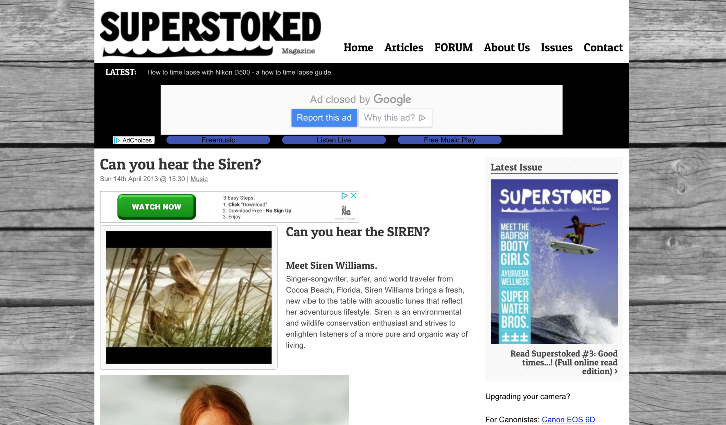 SUPERSTOKED SURF MAGAZINE Interview CAN YOU HEAR THE SIREN? Siren interviewed by Norway’s SuperStoked Surf Magazine. (CLICK PHOTO TO VIEW ARTICLE)