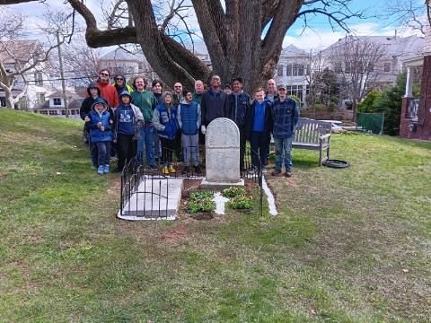                  A special thank you to Aidan Gall and his fellow boy scouts for a great job on the Thomas Mundy Peterson gravesite project. 