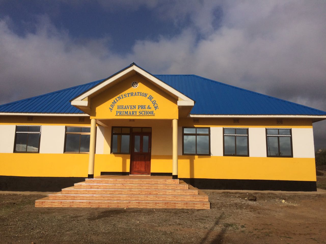 The administration block is complete. This building will house the staff offices and the school library and computer lab. 