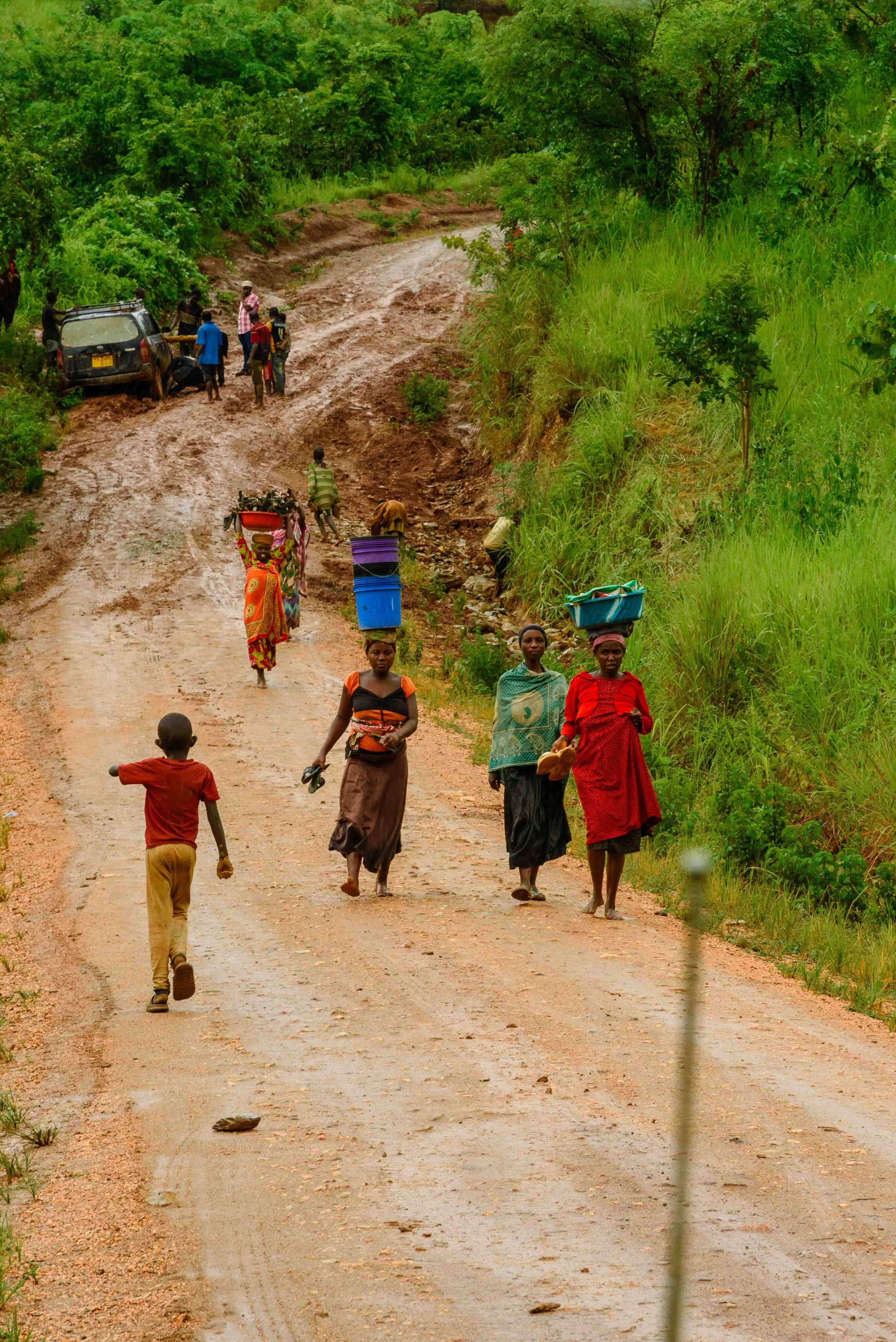 2026.02.28_Unite team trying to push a Car from Mud due to heavy Rain.jpeg