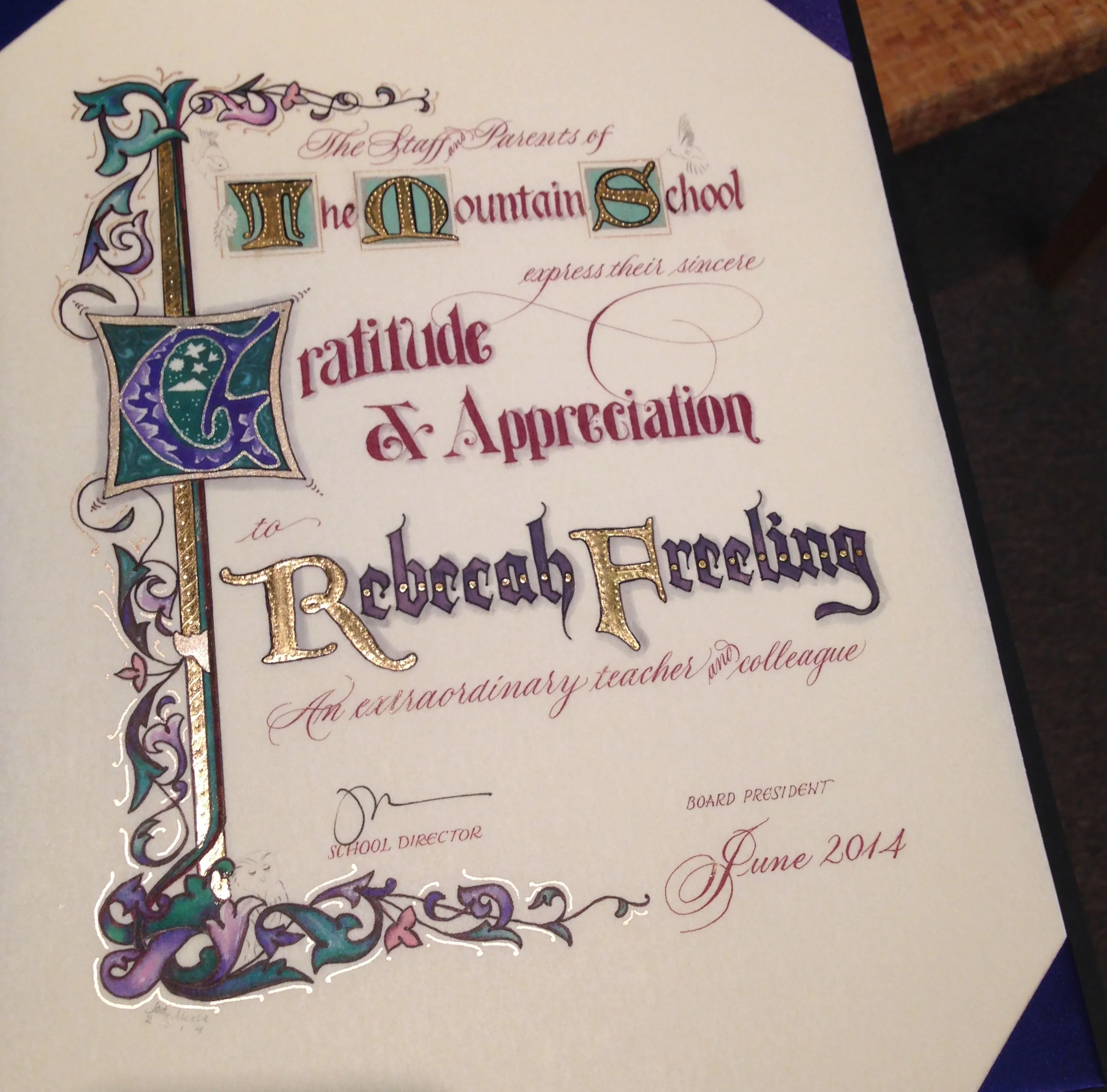 Certificate of Gratitude & Appreciation