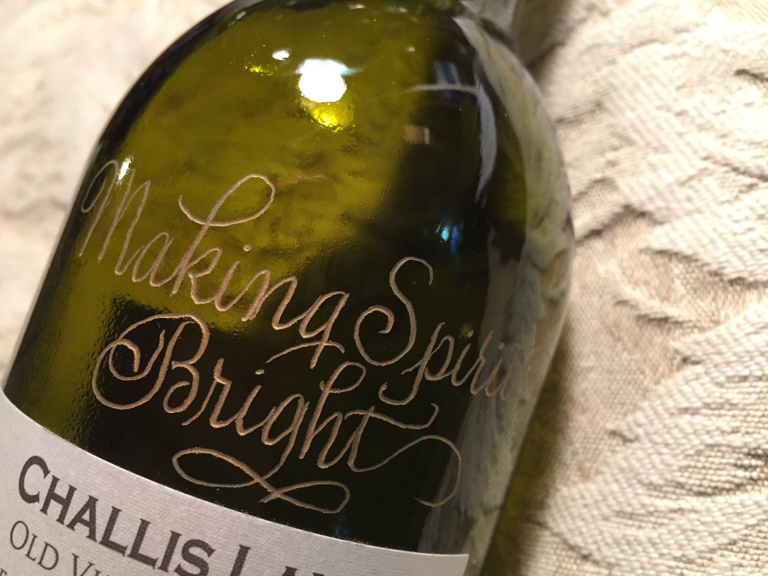 Wine bottle holiday gift