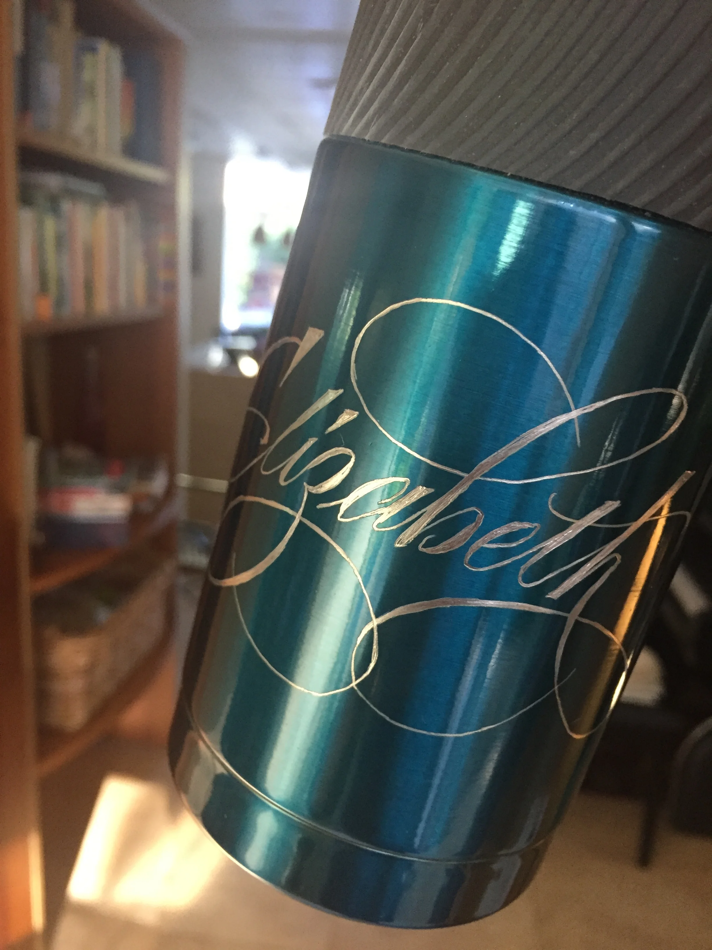 "Elizabeth" engraved on Contigo travel mug