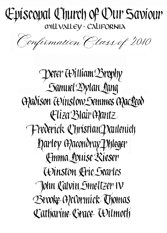 Confirmation Class Bookplate