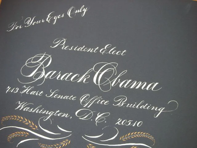 Obama Envelope with gold accents