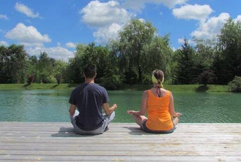 Meditating at a Beautiful Yoga Meditation Retreat