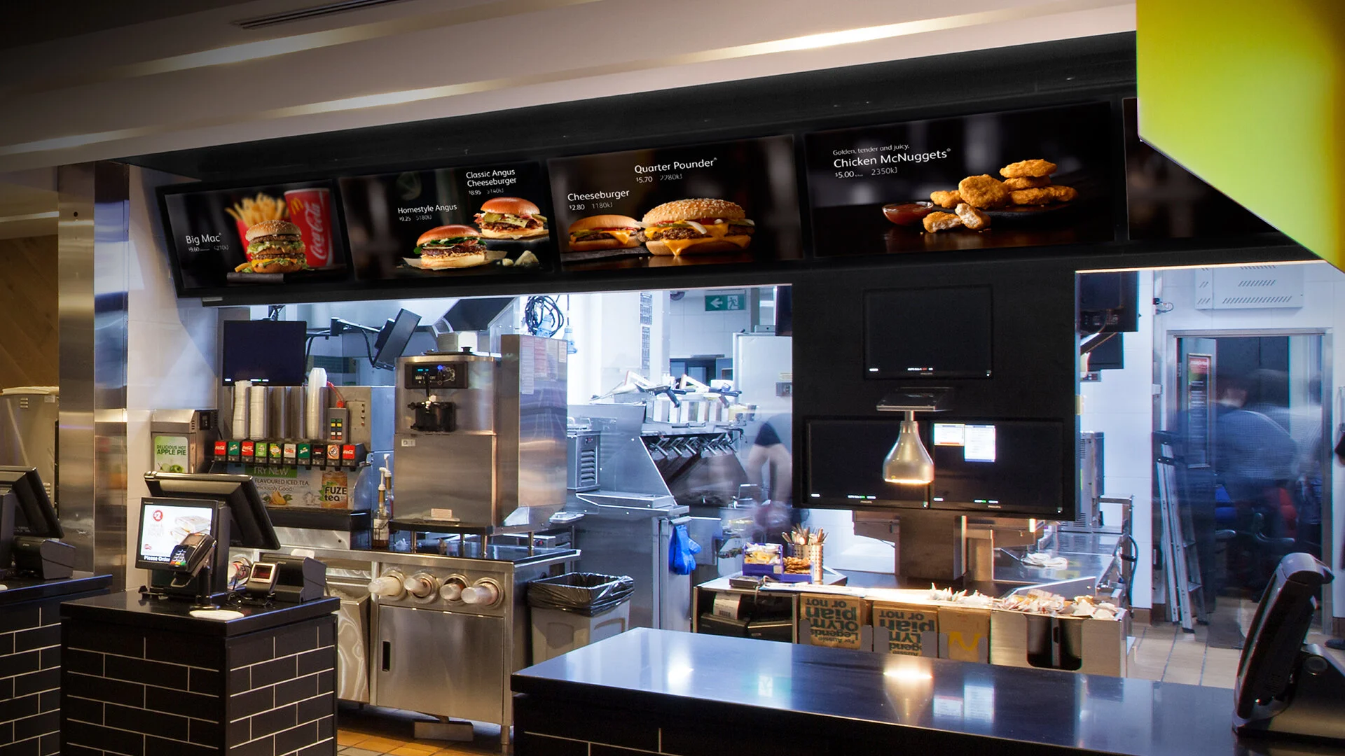 Phase 3 in-store menu boards. Less product detail, more visual inspiration.