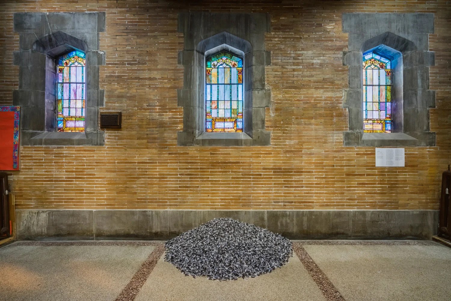 "Untitled" (Public Opinion, by Felix Gonzalez-Torres at St. Philip's Church. Photo: Kristopher McKay, copyright Guggenheim Museum