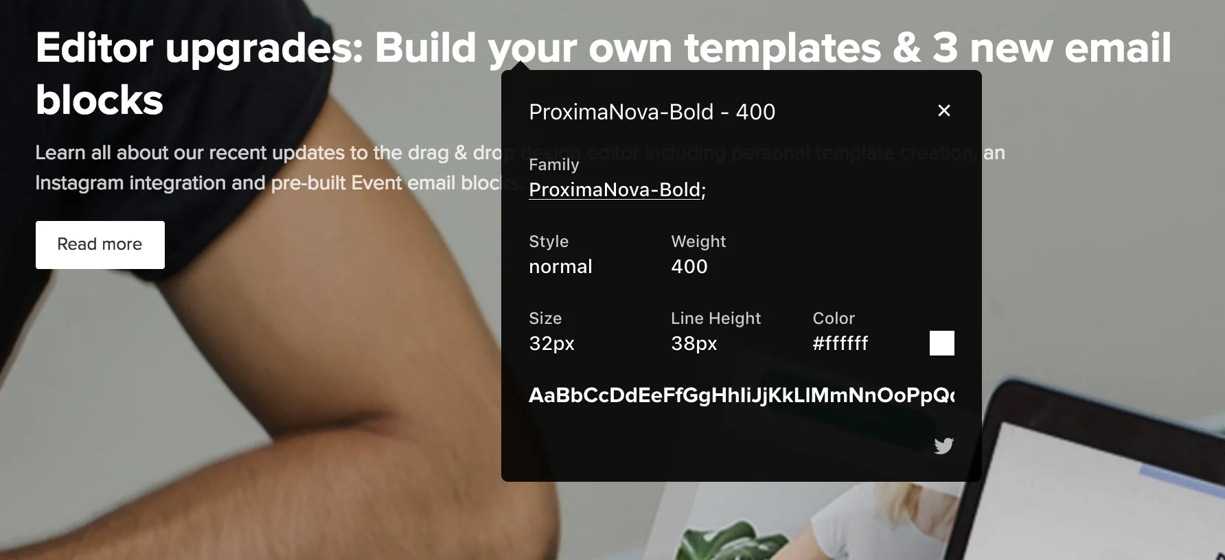What Font - click option