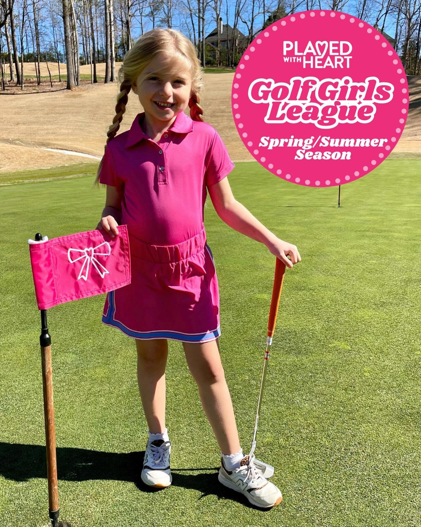 Golf Girls League Spring/Summer Season outfit reveal!!!✨ 🎀🩷⛳️ Registration will open this Wednesday, March 20th!!

#springgolf #juniorgolf #juniorgolfer #girlsgolf #golfgirl #golfgirls #pink #prettyinpink #playwithheart #georgiagolf #golf