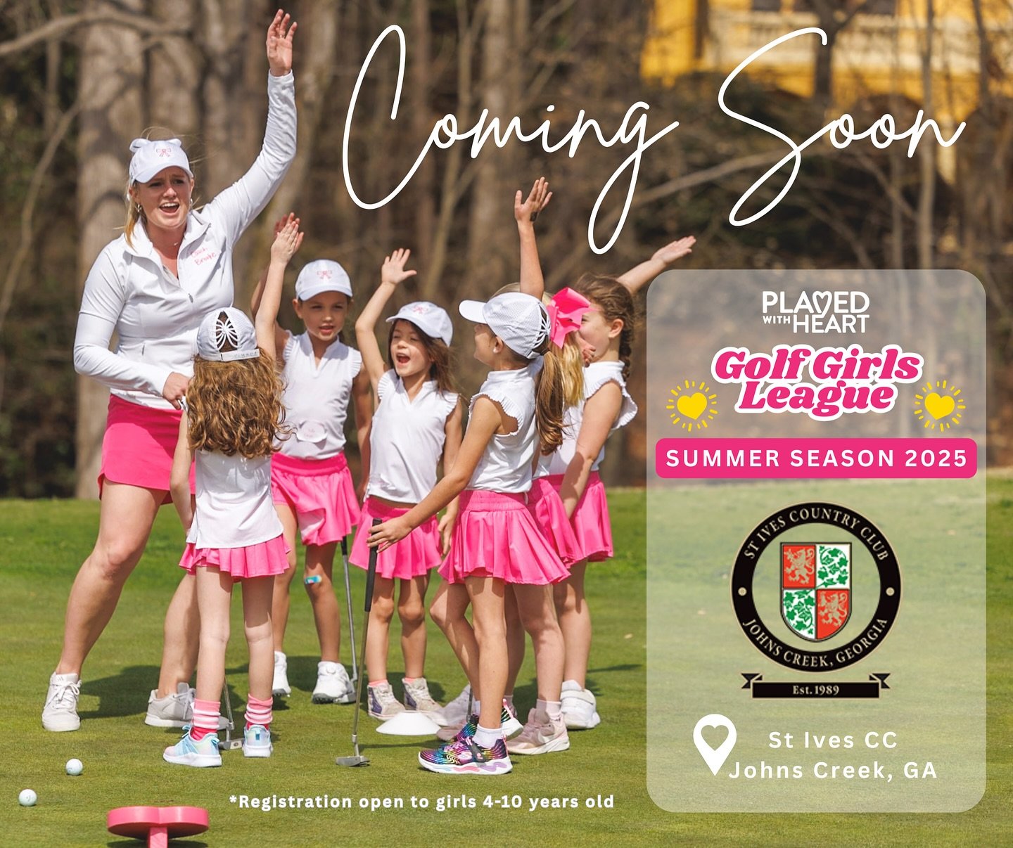 COMING SOON✨&hellip; to @stivescountryclub !🩷⛳️✨We are SO EXCITED to share that we are expanding the @played_with_heart Golf Girls League to a 3️⃣rd location in July☀️- St Ives Country Club! Spread the word and let&rsquo;s keep growing our #golfgirl