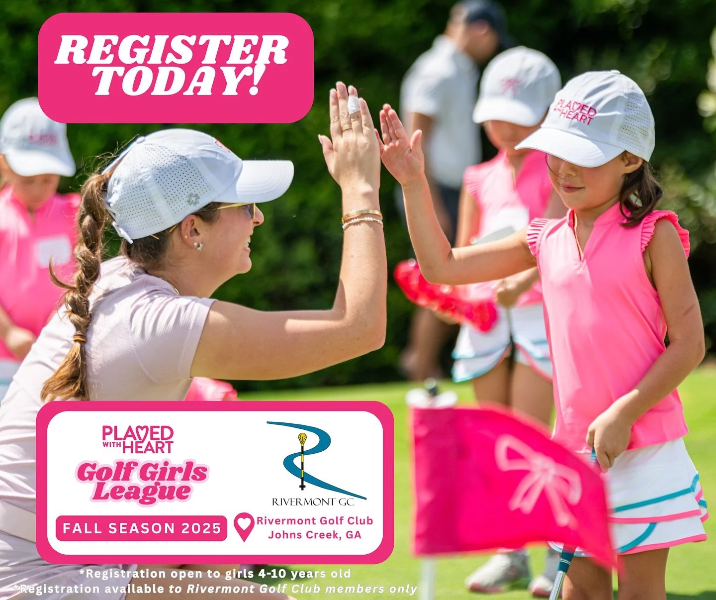 @rivermontgc Members &mdash; this one&rsquo;s for YOU!⛳️🩷Register TODAY for the Golf Girls League Fall Season!

✨The program at this location will be offered to members of Rivermont Golf Club only. Rivermont members, please contact Rivermont Golf Cl