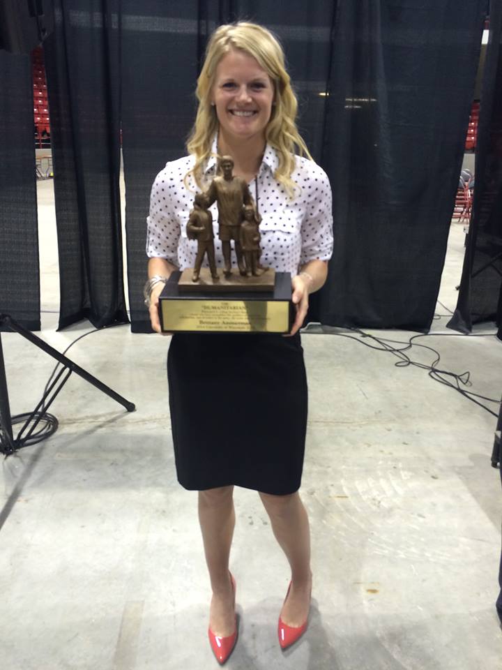 NSL Founder, Brittany Ammerman, was awarded the Hockey Humanitarian Award in 2015- it is awarded to the college hockey player, male or female, D1 or D3, who exemplifies community service while competing at the collegiate level. 