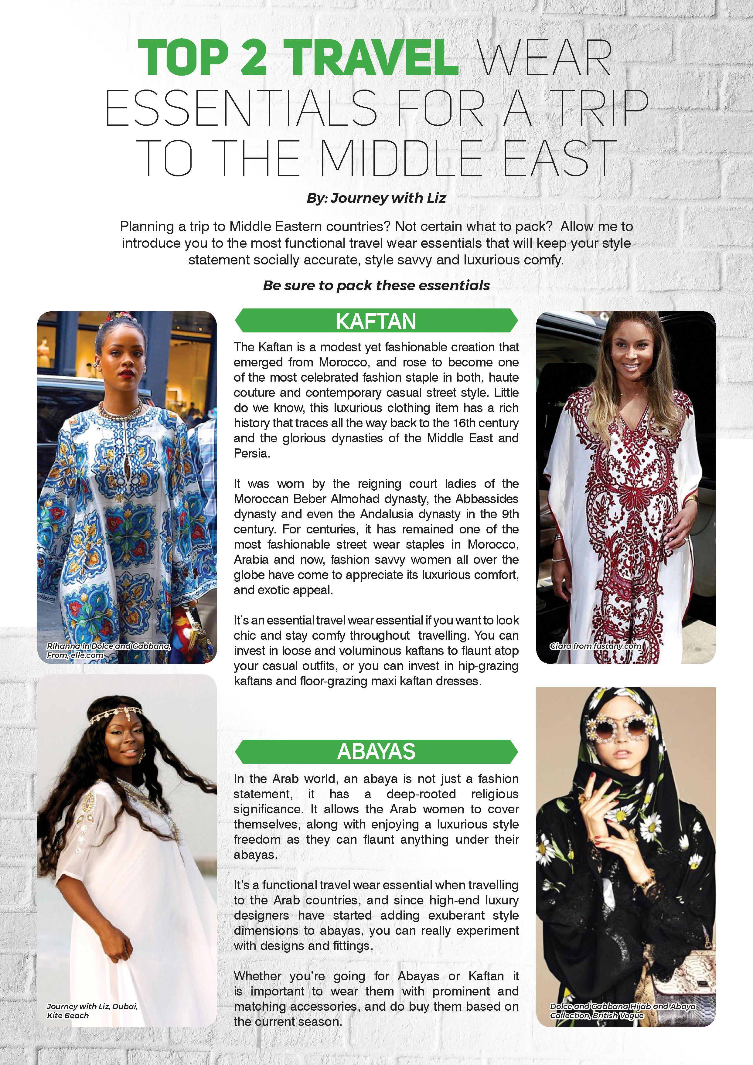 Top 2 Travel Wear Essentials For A Trip To The Middle East