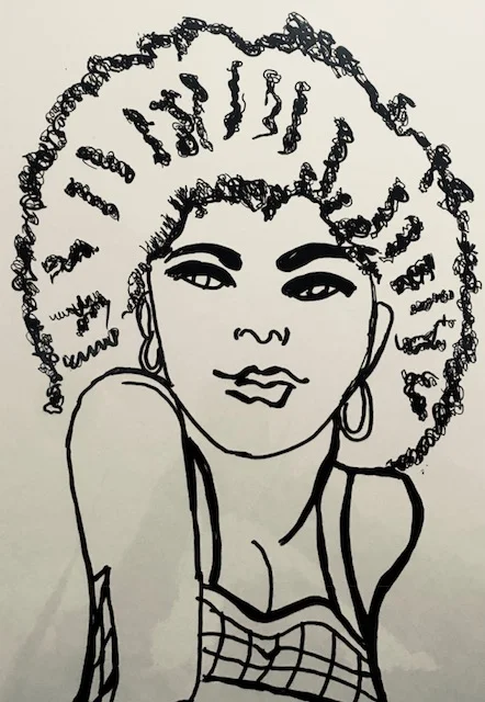 Afro Grrrl on Gray