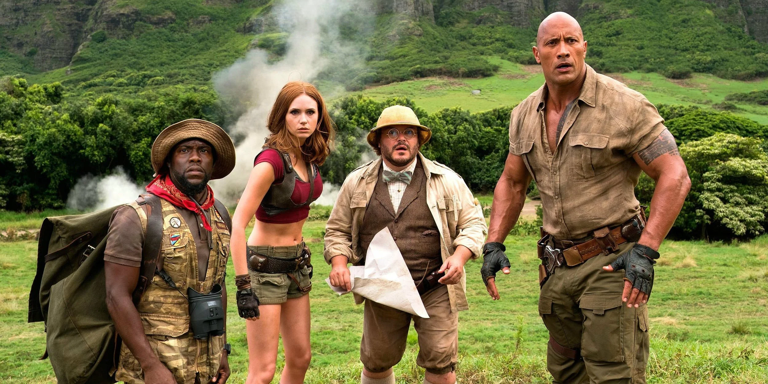 Kevin Hart, Karen Gillan, Jack Black and Dwayne Johnson star.