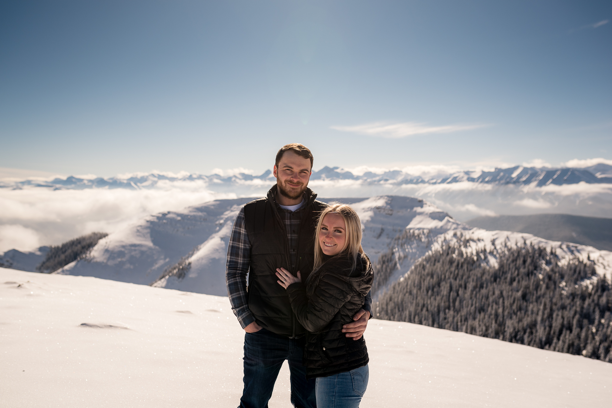 Kananaskis mountain helicopter engagement calgary wedding photographer
