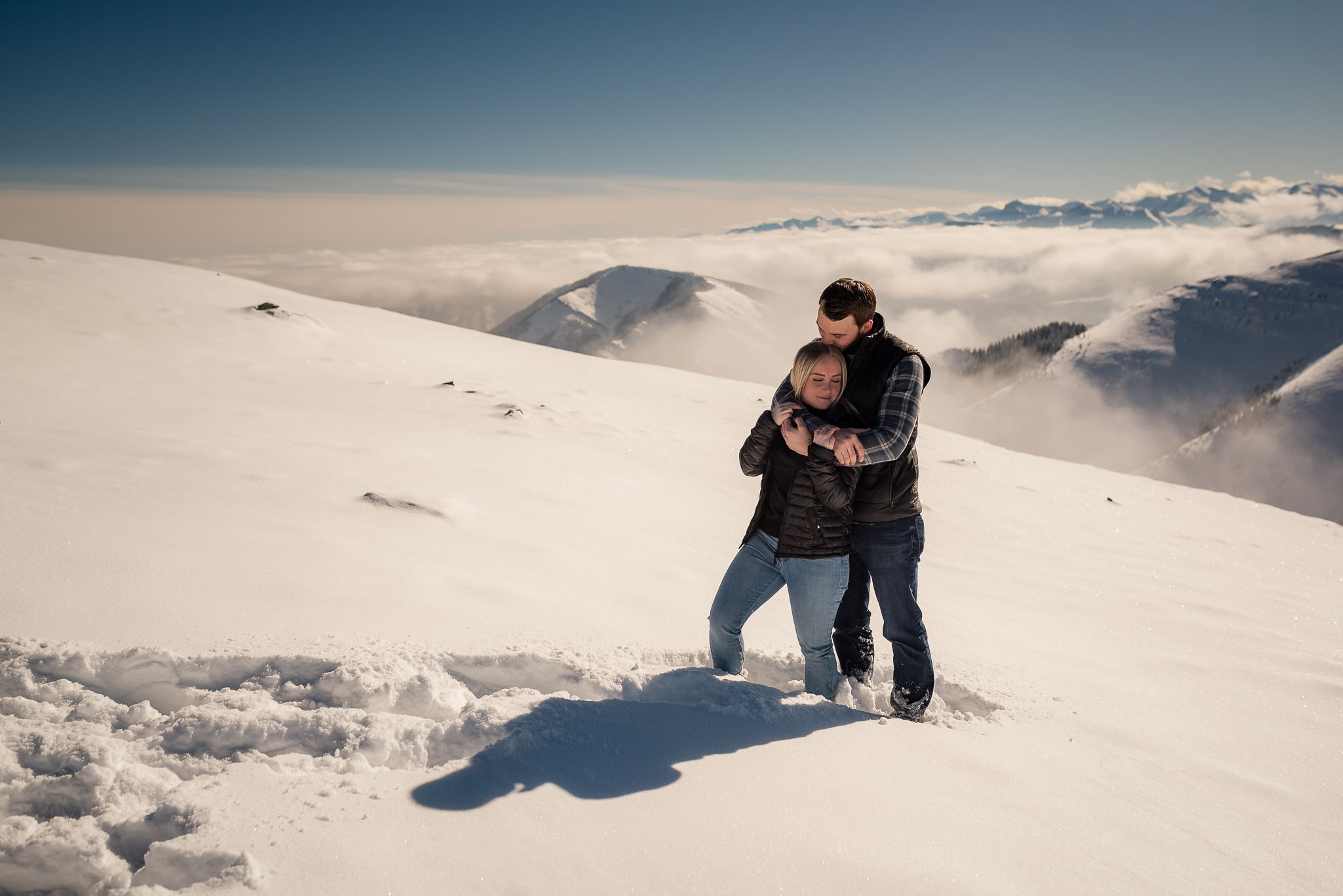 Kananaskis mountain helicopter engagement calgary wedding photographer