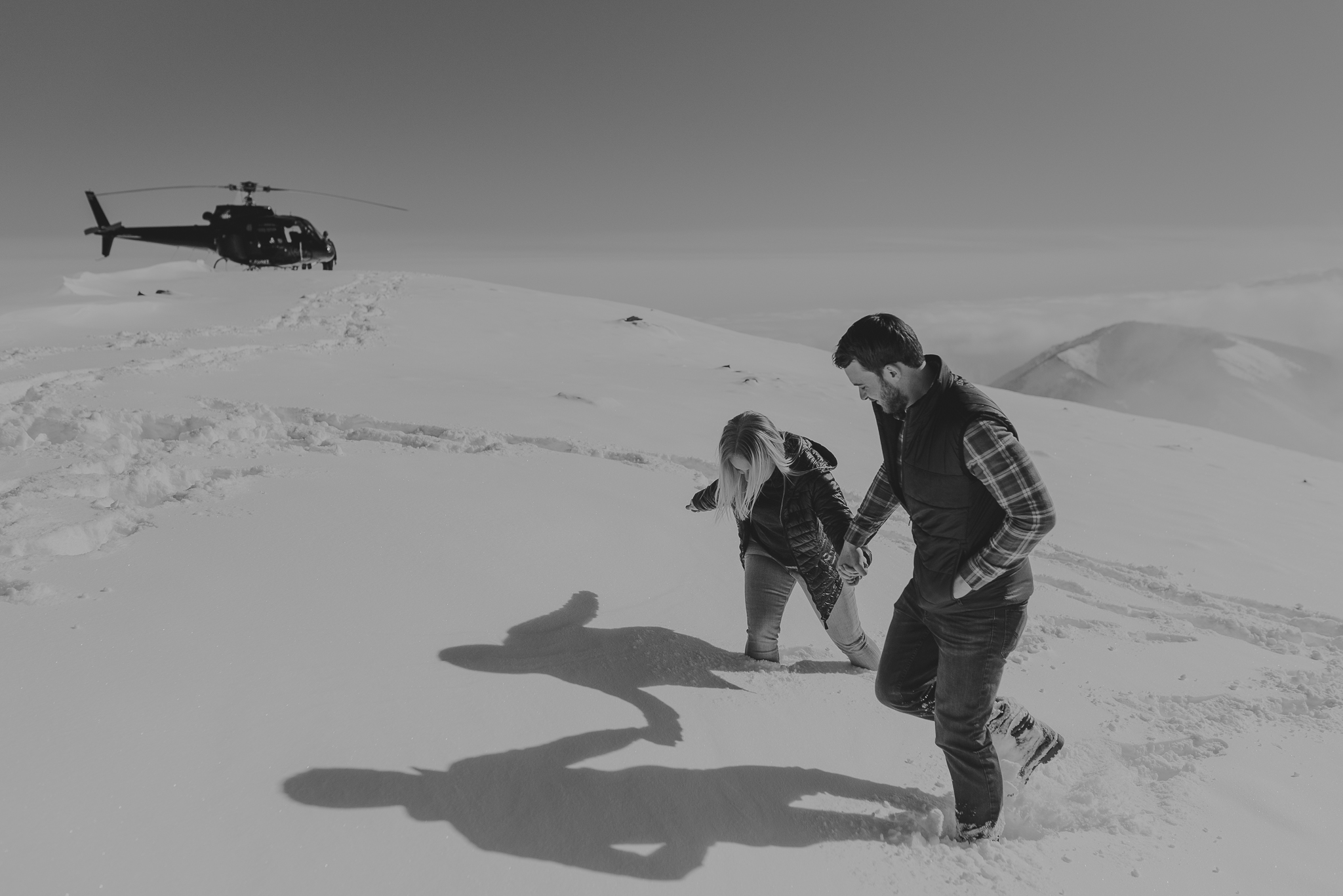 Kananaskis mountain helicopter engagement calgary wedding photographer