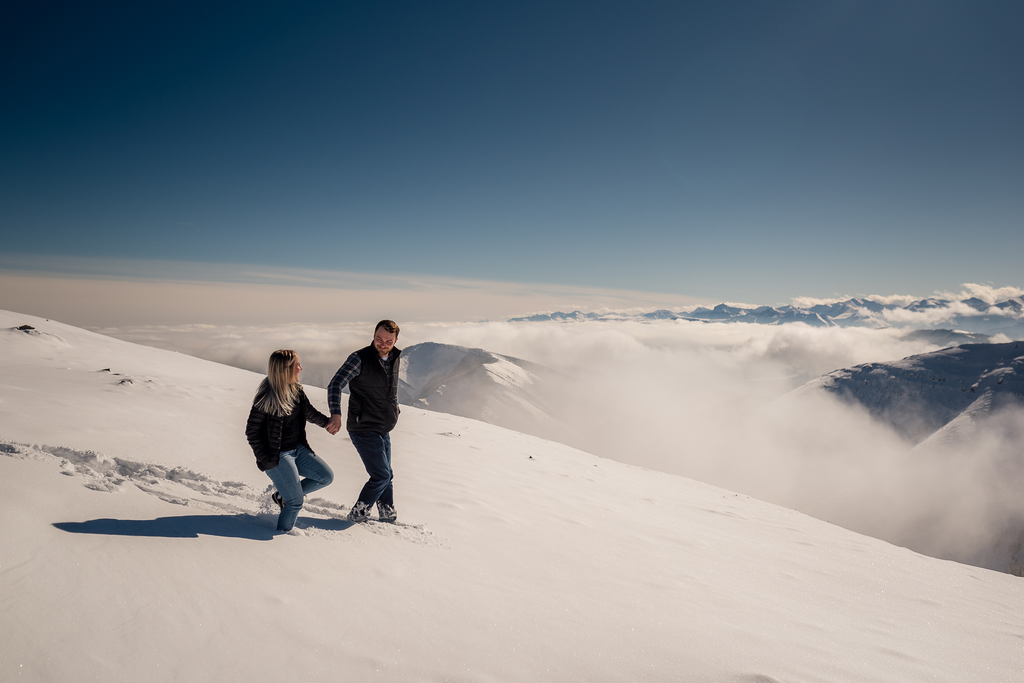 Kananaskis mountain helicopter engagement calgary wedding photographer