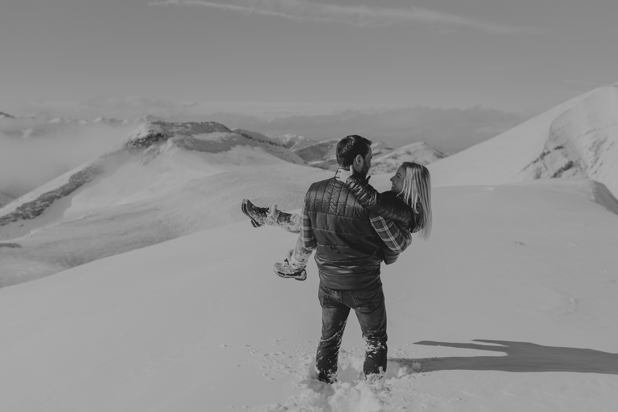 Kananaskis mountain helicopter engagement calgary wedding photographer