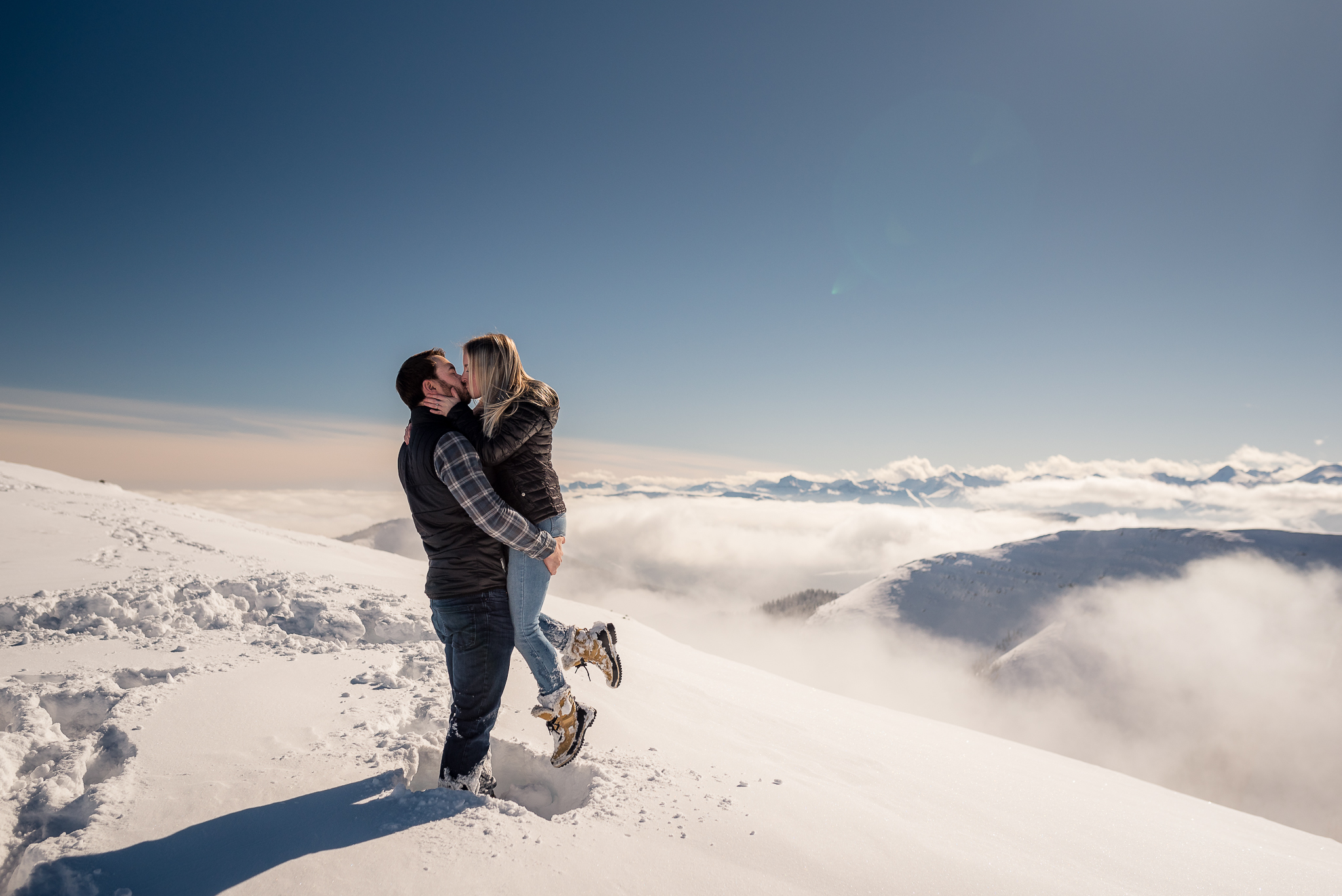 Kananaskis mountain helicopter engagement calgary wedding photographer