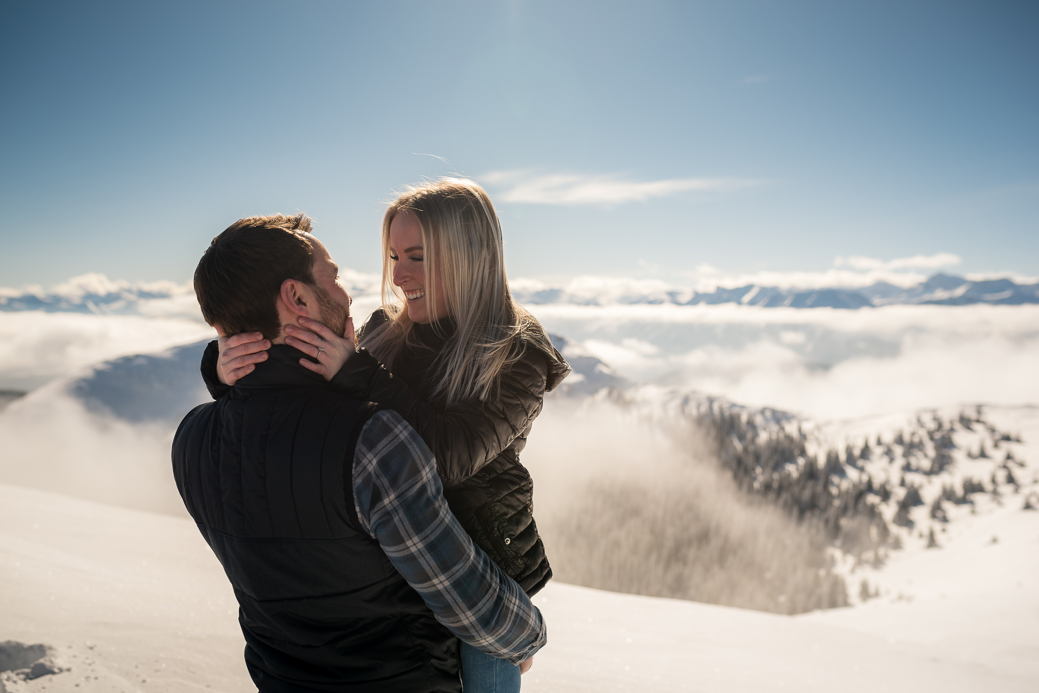 Kananaskis mountain helicopter engagement calgary wedding photographer