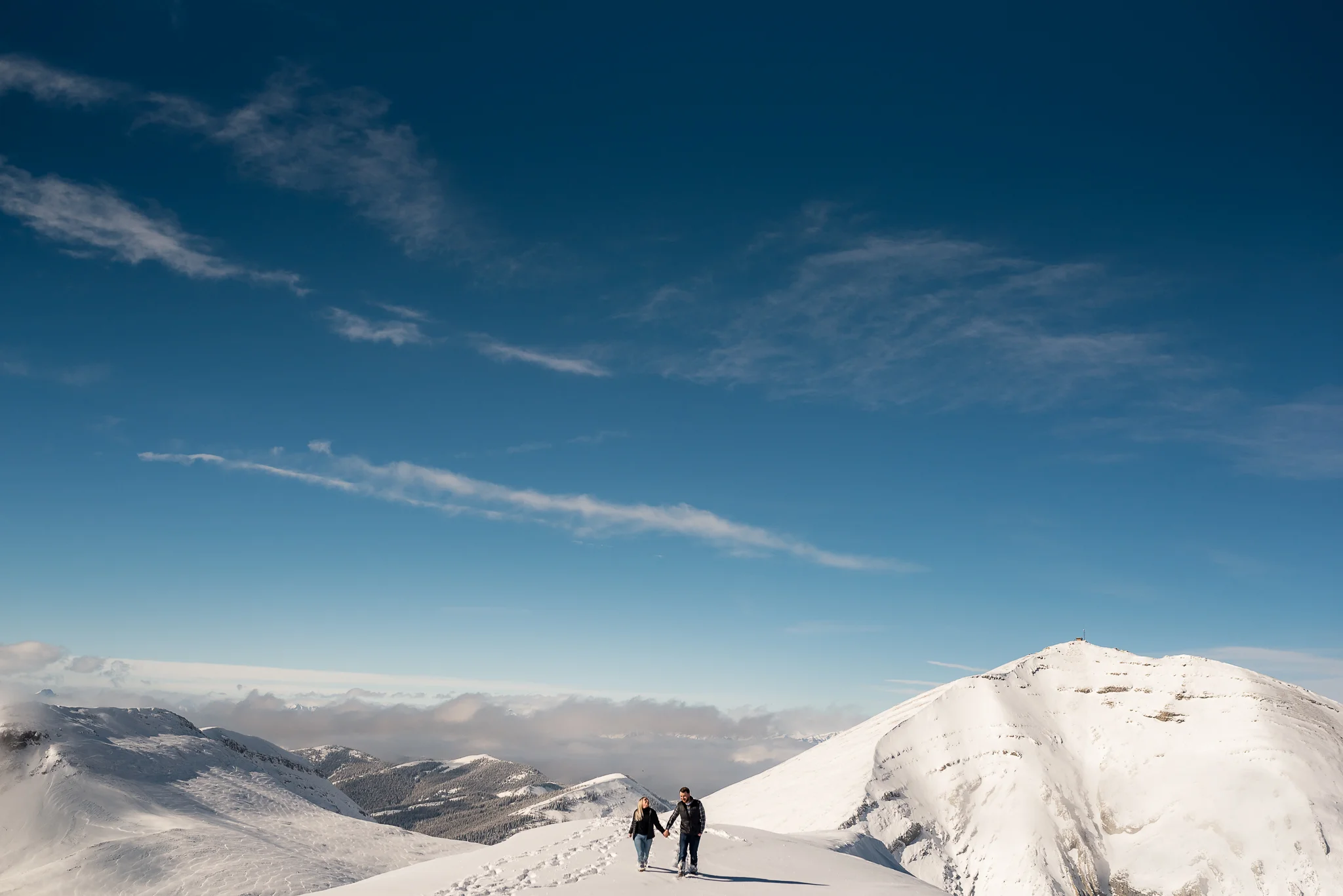 Kananaskis mountain helicopter engagement calgary wedding photographer