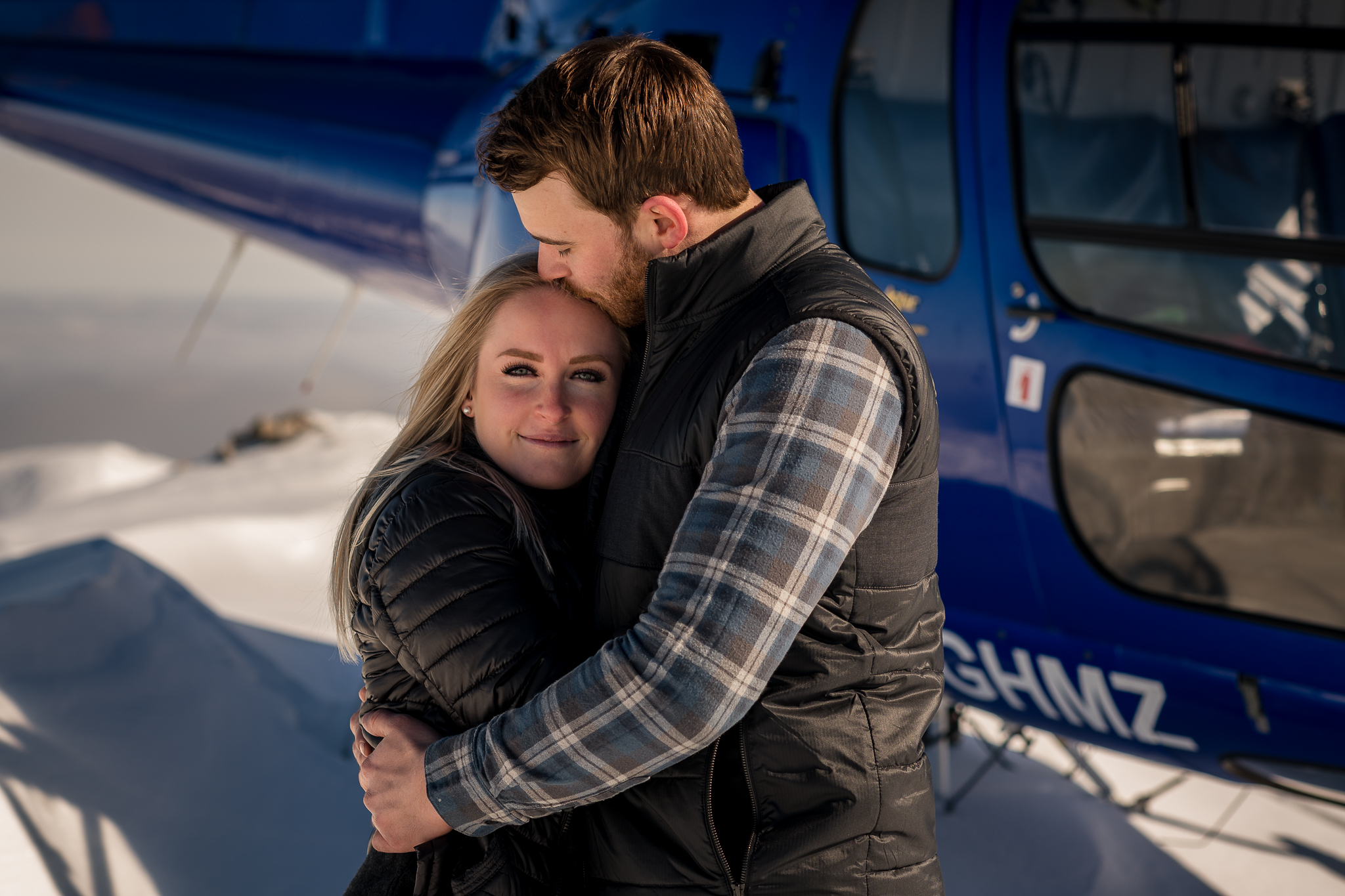 Kananaskis mountain helicopter engagement calgary wedding photographer