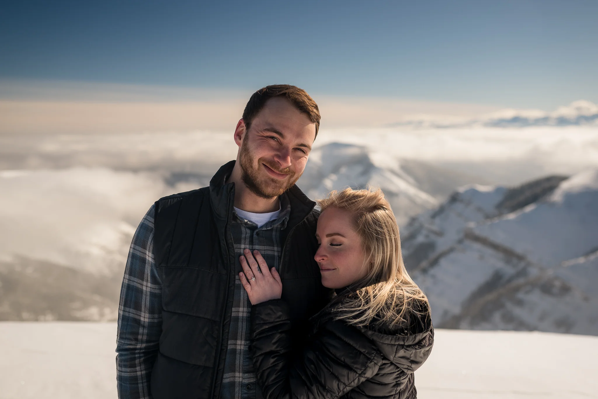 Kananaskis mountain helicopter engagement calgary wedding photographer