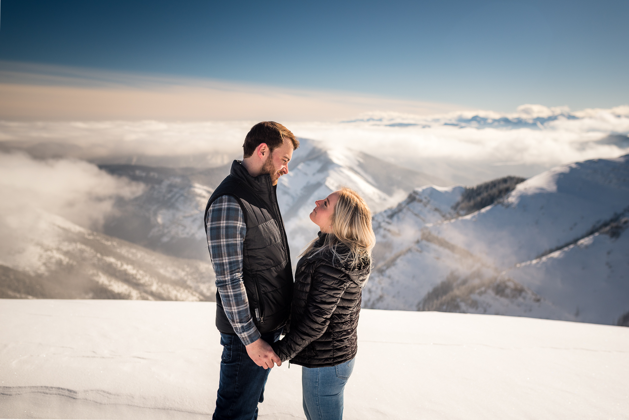 Kananaskis mountain helicopter engagement calgary wedding photographer