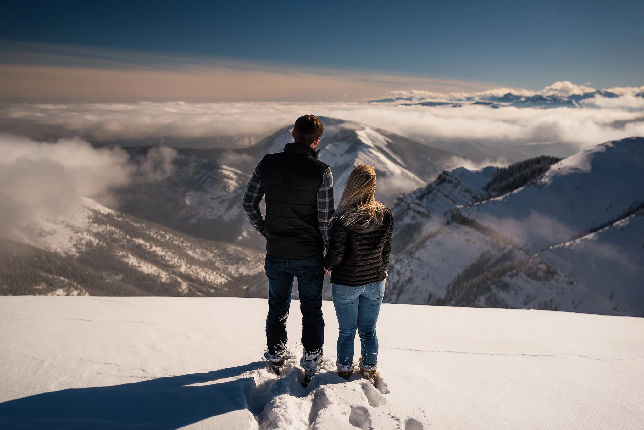 Kananaskis mountain helicopter engagement calgary wedding photographer