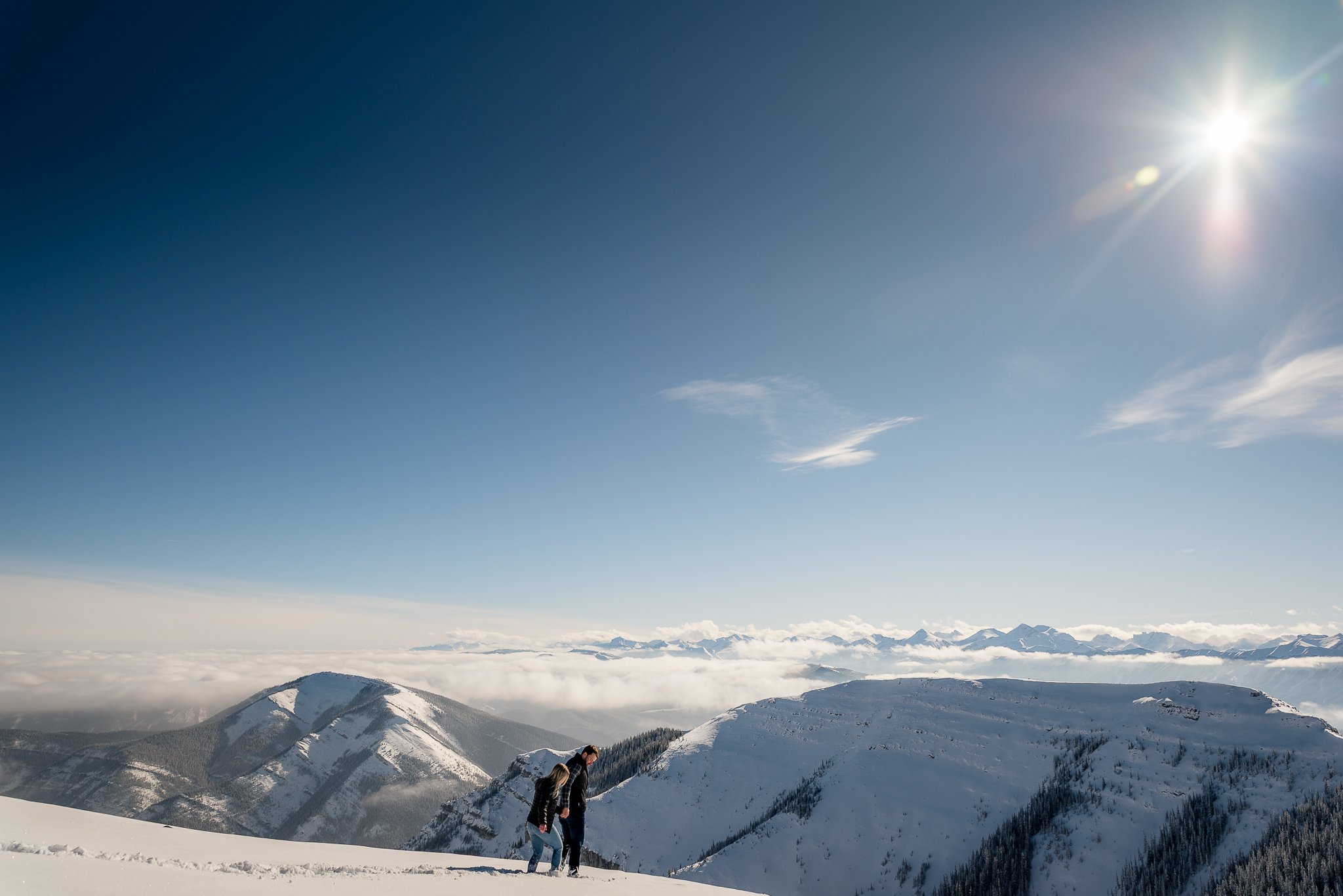 Kananaskis mountain helicopter engagement calgary wedding photographer