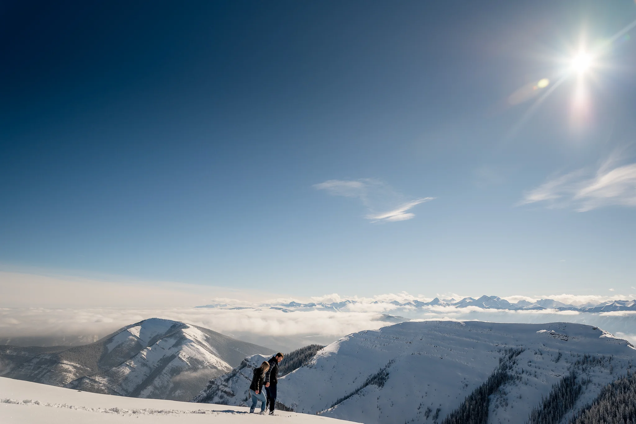 Kananaskis mountain helicopter engagement calgary wedding photographer