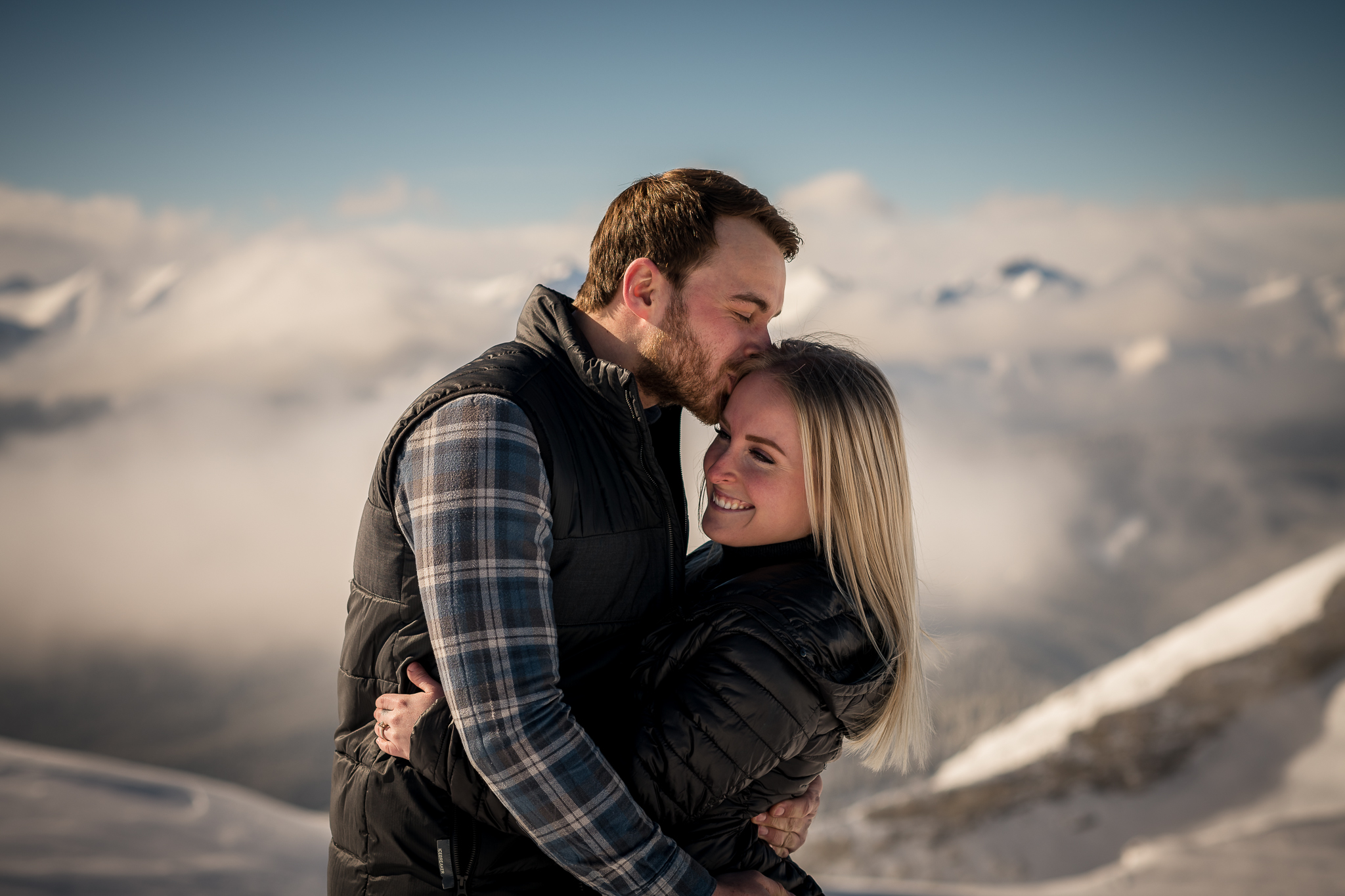 Kananaskis mountain helicopter engagement calgary wedding photographer