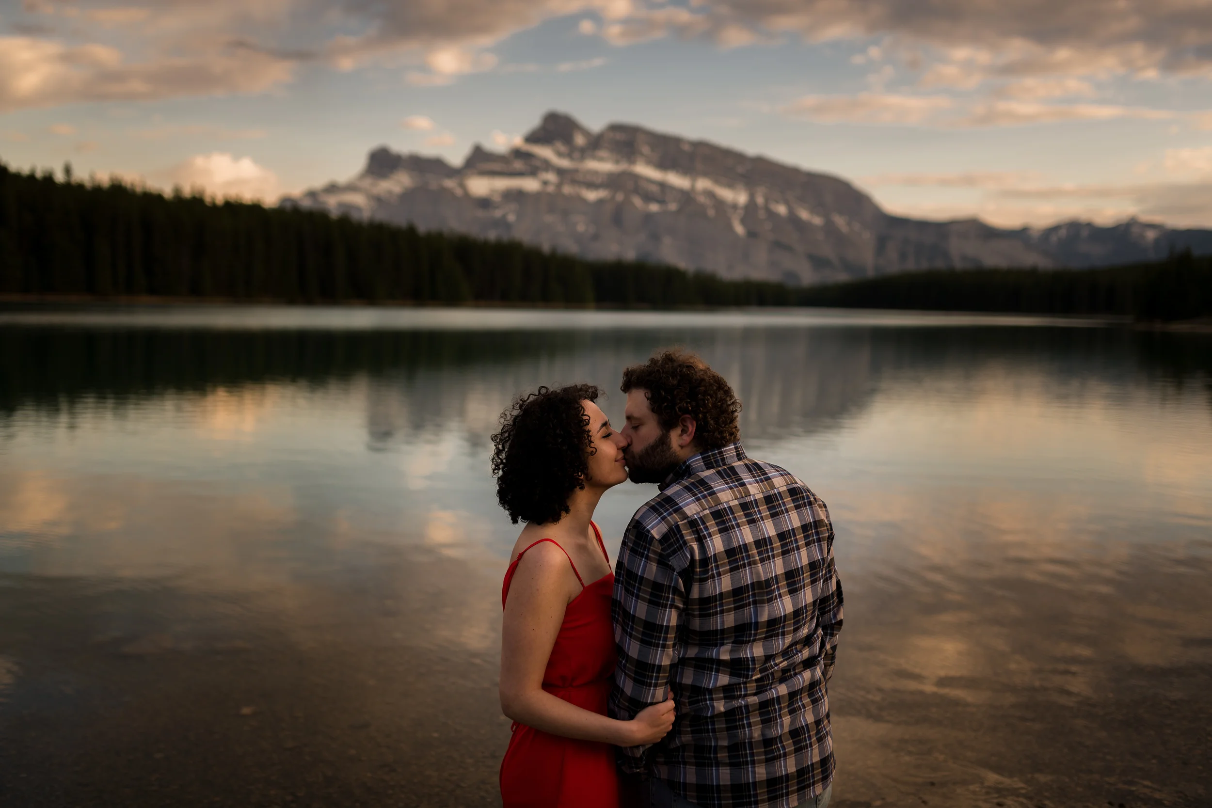 Two Jack Lake Banff engagement calgary banff wedding photographer