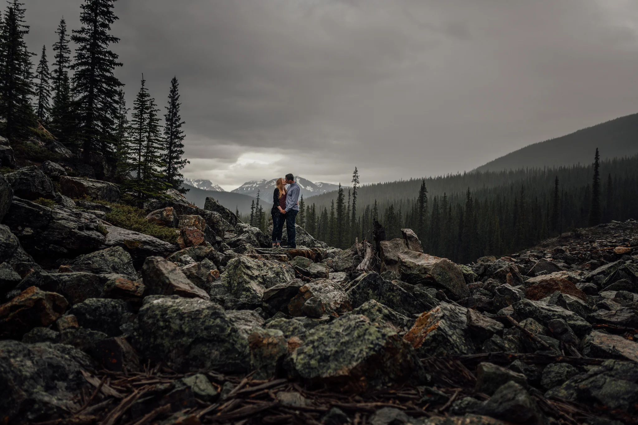 Moraine Lake Engagement photos banff and calgary wedding photographer