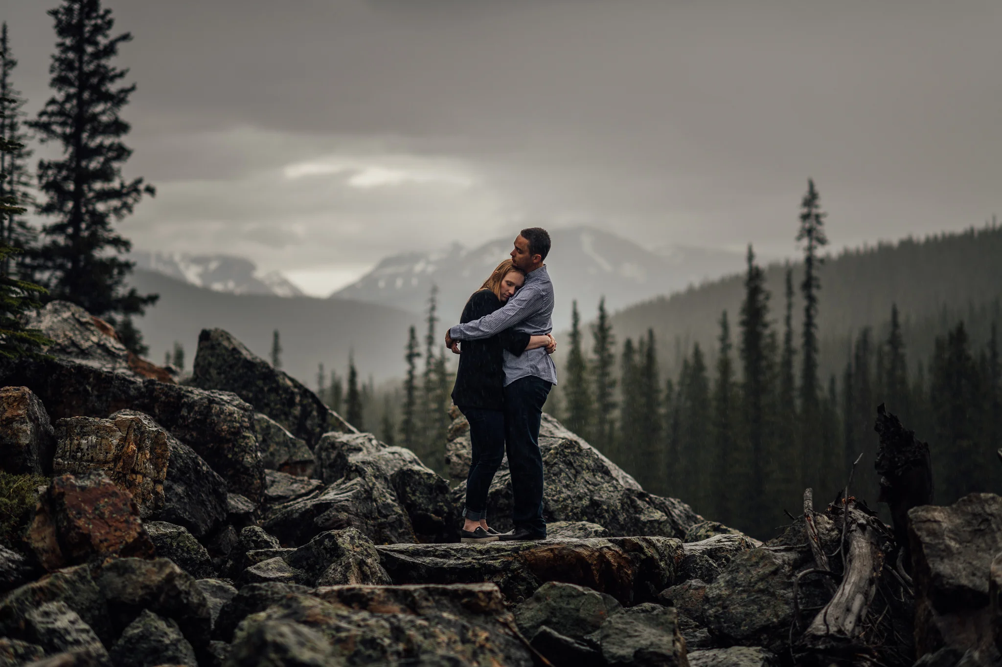 Moraine Lake Engagement photos banff and calgary wedding photographer