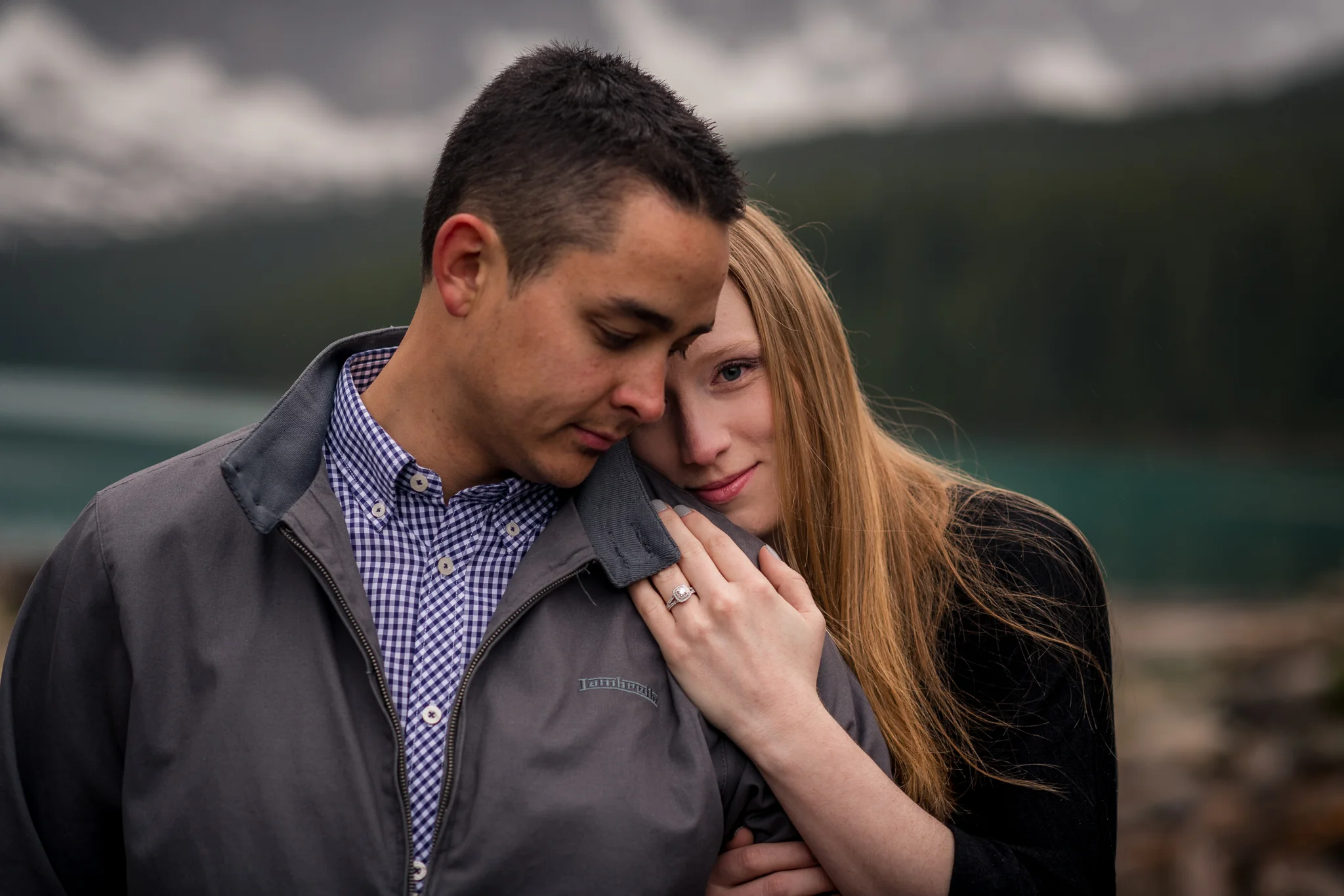 Moraine Lake Engagement photos banff and calgary wedding photographer