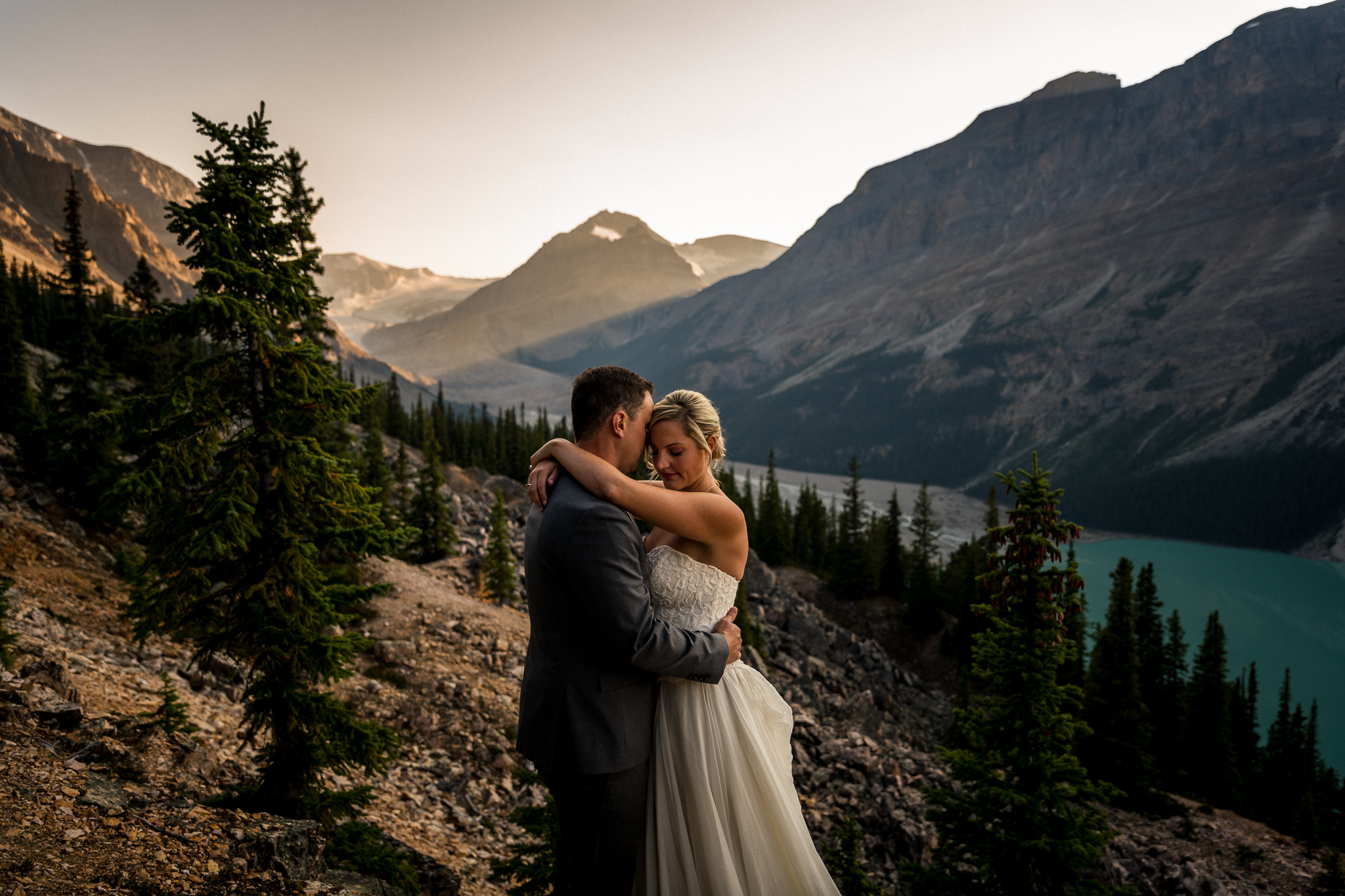 Peyto Lake Adventure Wedding Banff Wedding Photographer Lake Louise Calgary Wedding Photographer intimate elopement