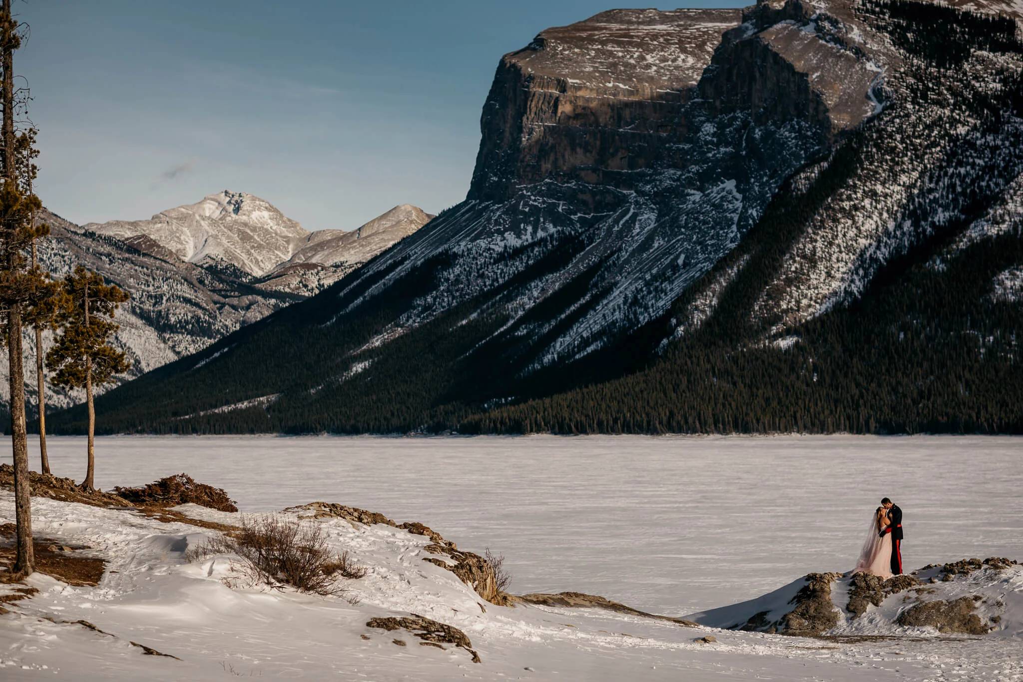 Lake Minnewanka Banff elopement
