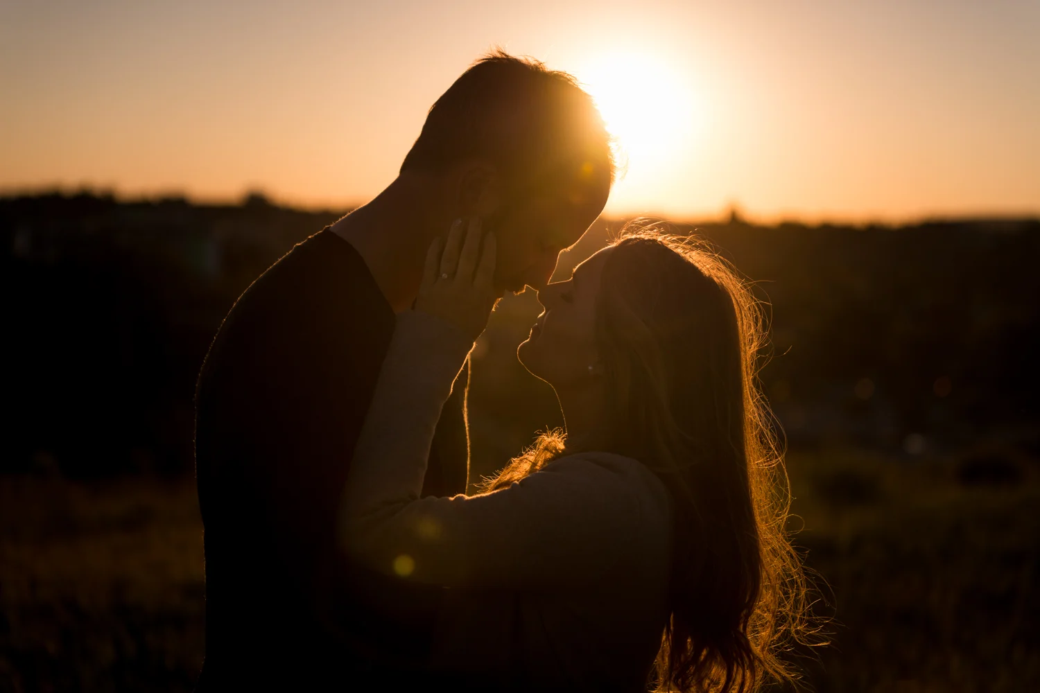 Downtown Calgary Engagement Photo