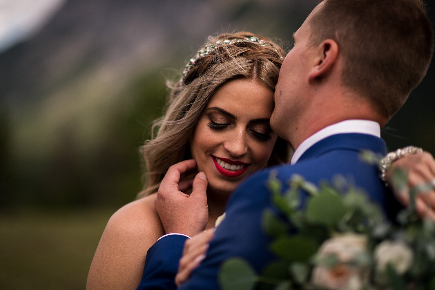 Tunnel Mountain Banff Wedding Portrait