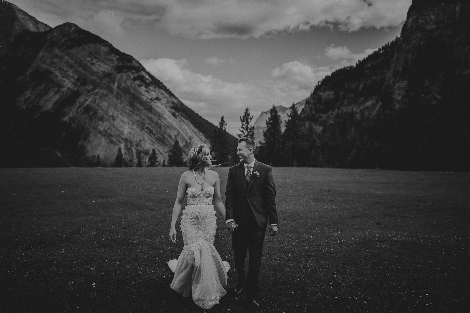 Tunnel Mountain Banff Wedding Portrait