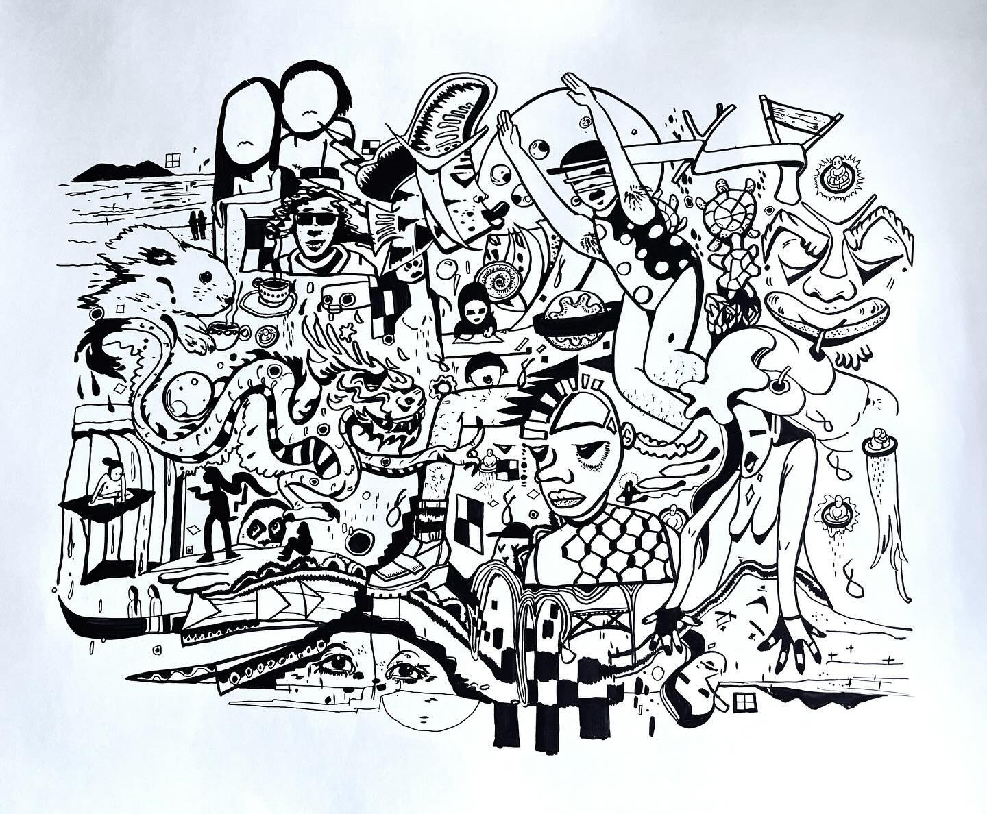 ✍🏽 #1 
first drawing of the new year 
2.23.2024.
toronto.

follow me for free on patreon baby. 
link in bio.

#art #detail #blackandwhite #drawing