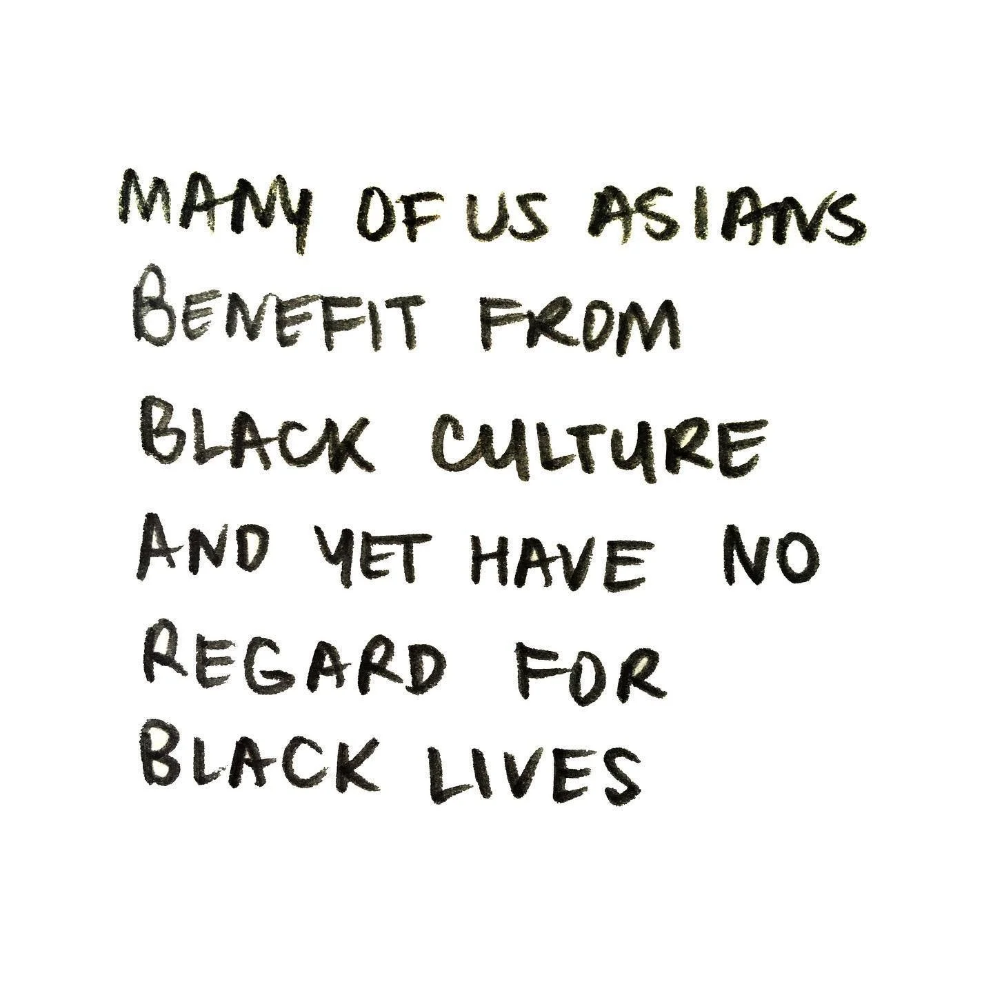 this model minority myth keeps us as pawns for white supremacist systems to continue to exist. we must resist anti-blackness in our communities just as much as we love Black culture. fuck the police. asian pacific islanders for Black lives matter.

#