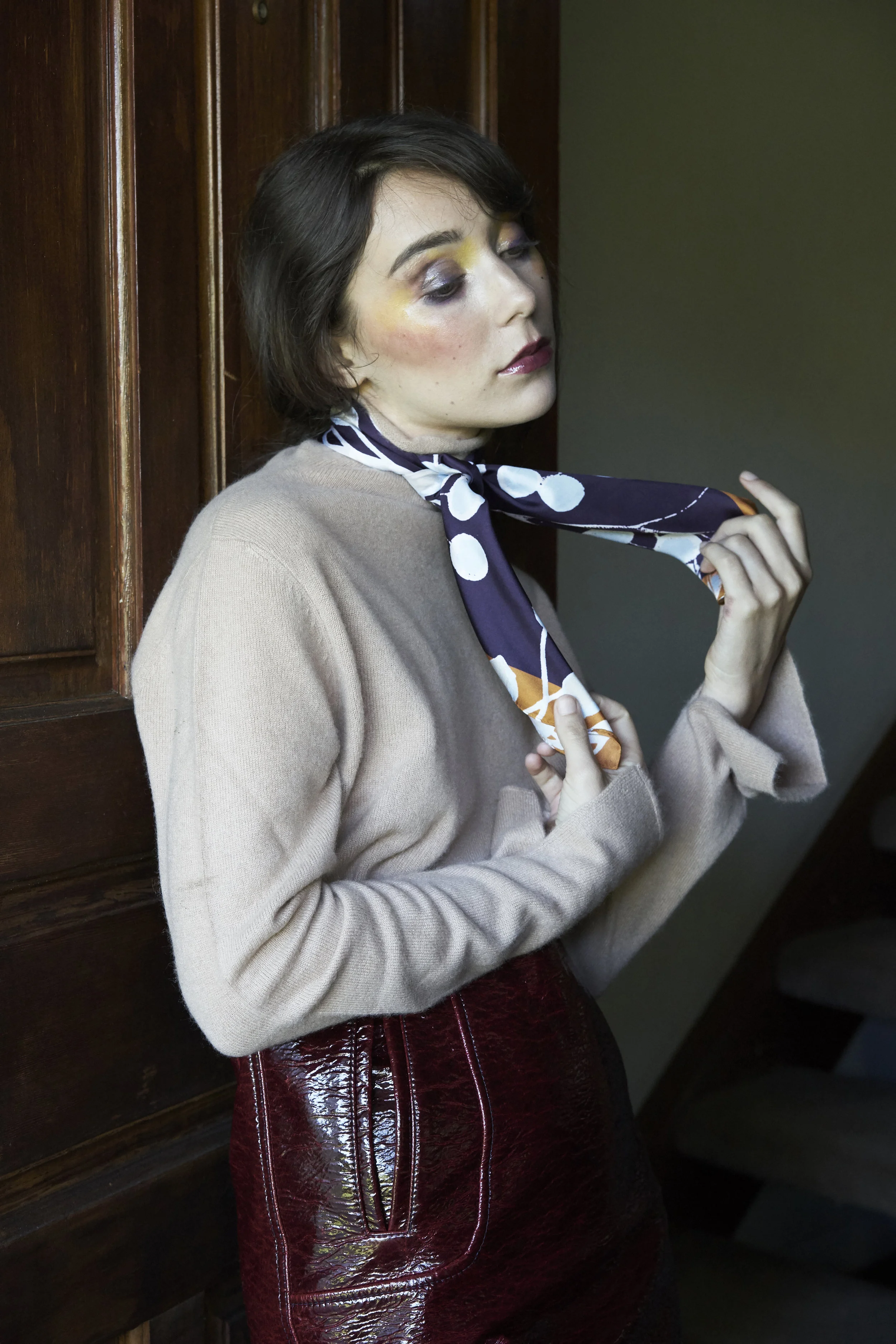 Sweater—Margaret Oleary, Scarf—Epice / Margaret Oleary, Skirt—H&M Studio