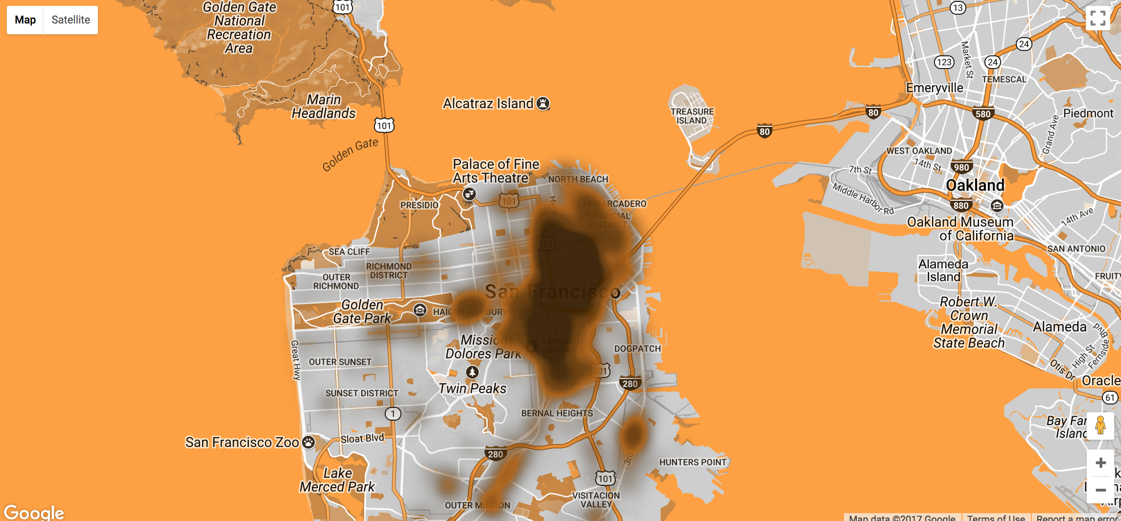 The "heat" map version of Human Wastelane