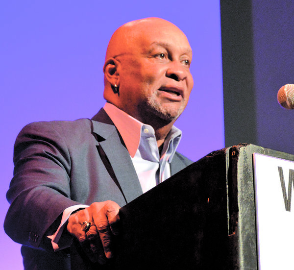 Ces Butner during his speech.