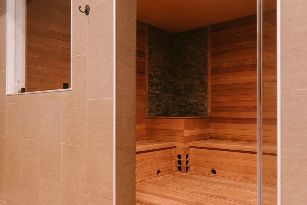 Sweat it out extensively in the steam room.